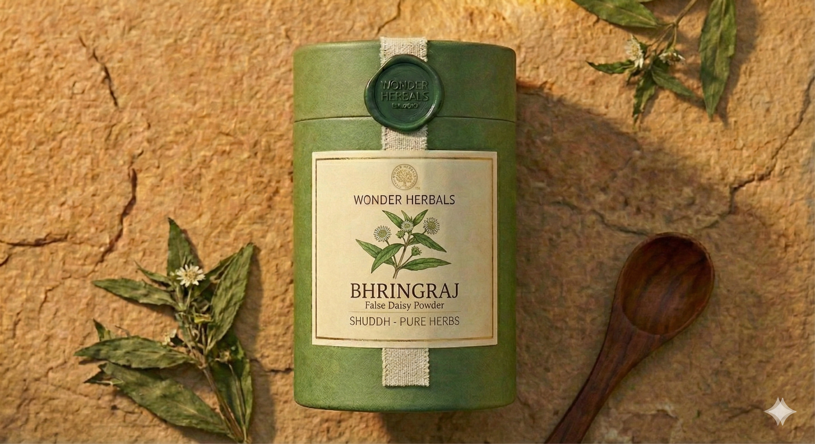 Bhringraj Pure Stone-Crushed Powder  Wild-Crafted Guntagalagara  - 100g