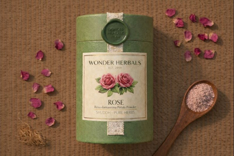 Indian Rose Petal Powder Pure Stone-Crushed | Forest Sourced Desi Gulab - 100g