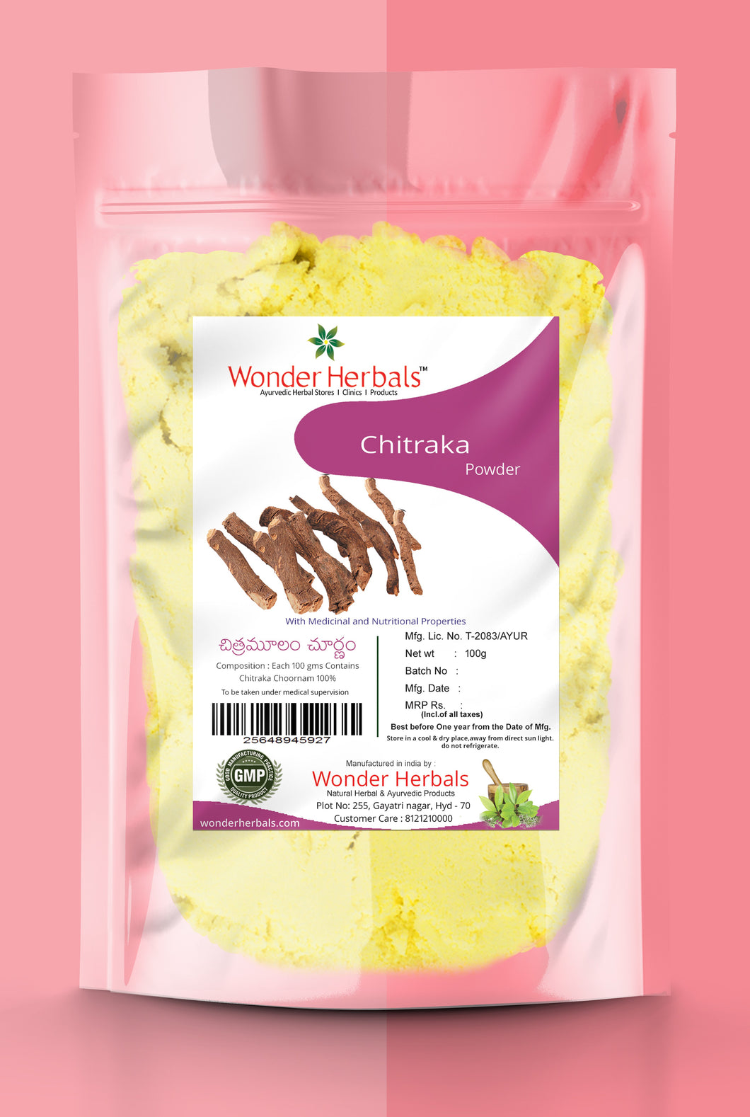 Chitramoolam (Chitrak) Powder - Wonder Herbals India